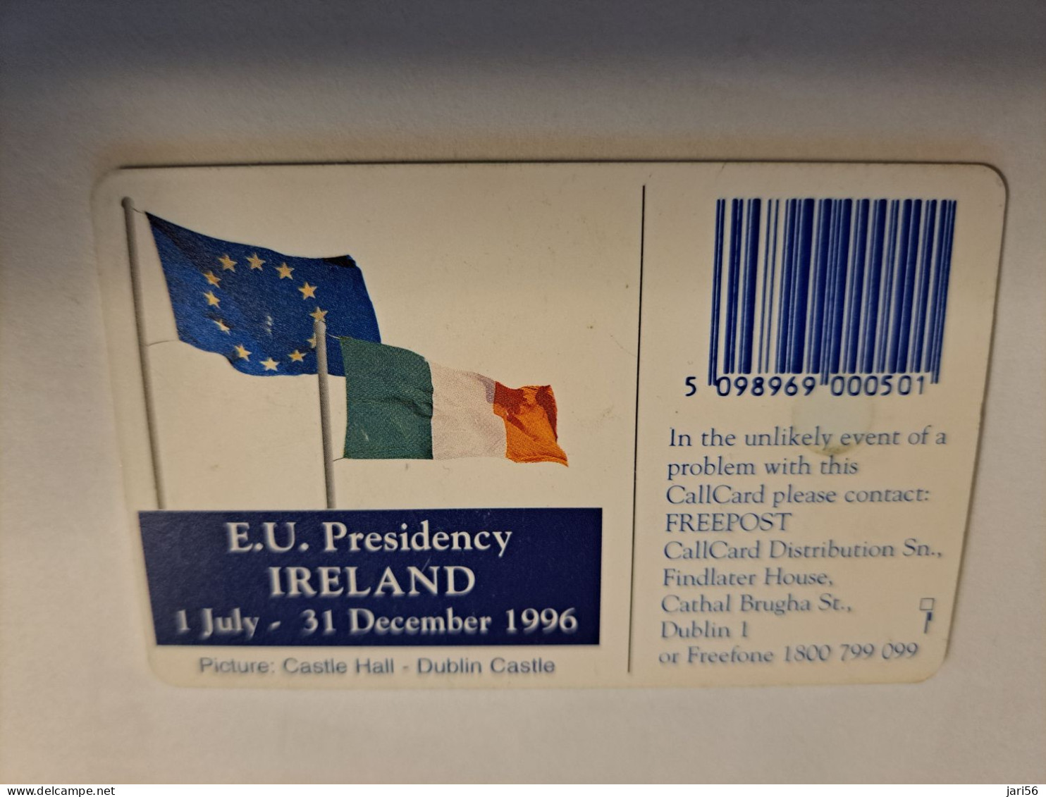 IRELAND /IERLANDE   CHIPCARD 50  UNITS / PRESIDENCY OF THE EUROPEAN UNION  IRELAND 1996     USED CARD    ** 16265** - Ierland