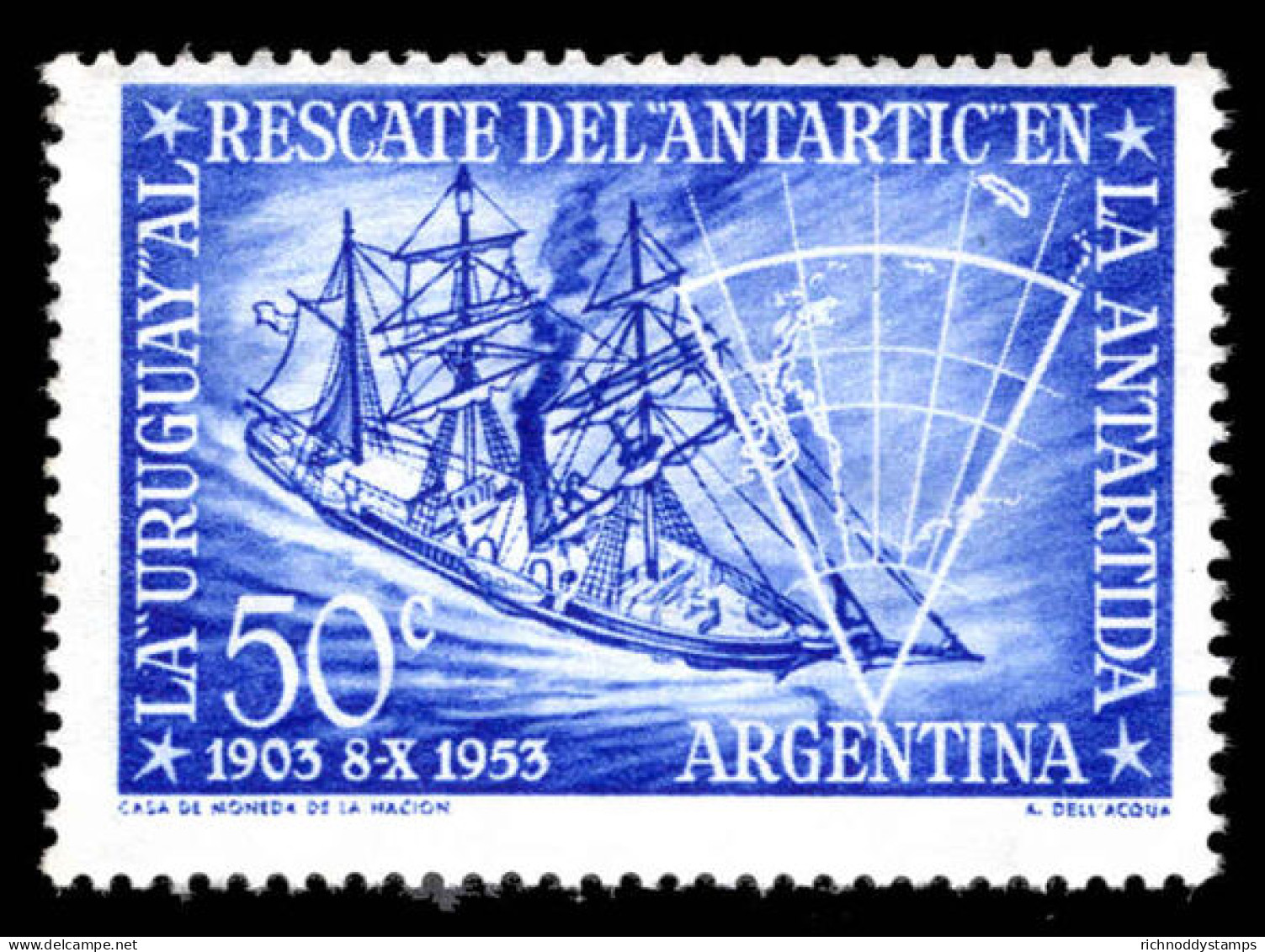 Argentina 1953 50th Anniversary Of Rescue Of The Antarctic Unmounted Mint. - Ungebraucht