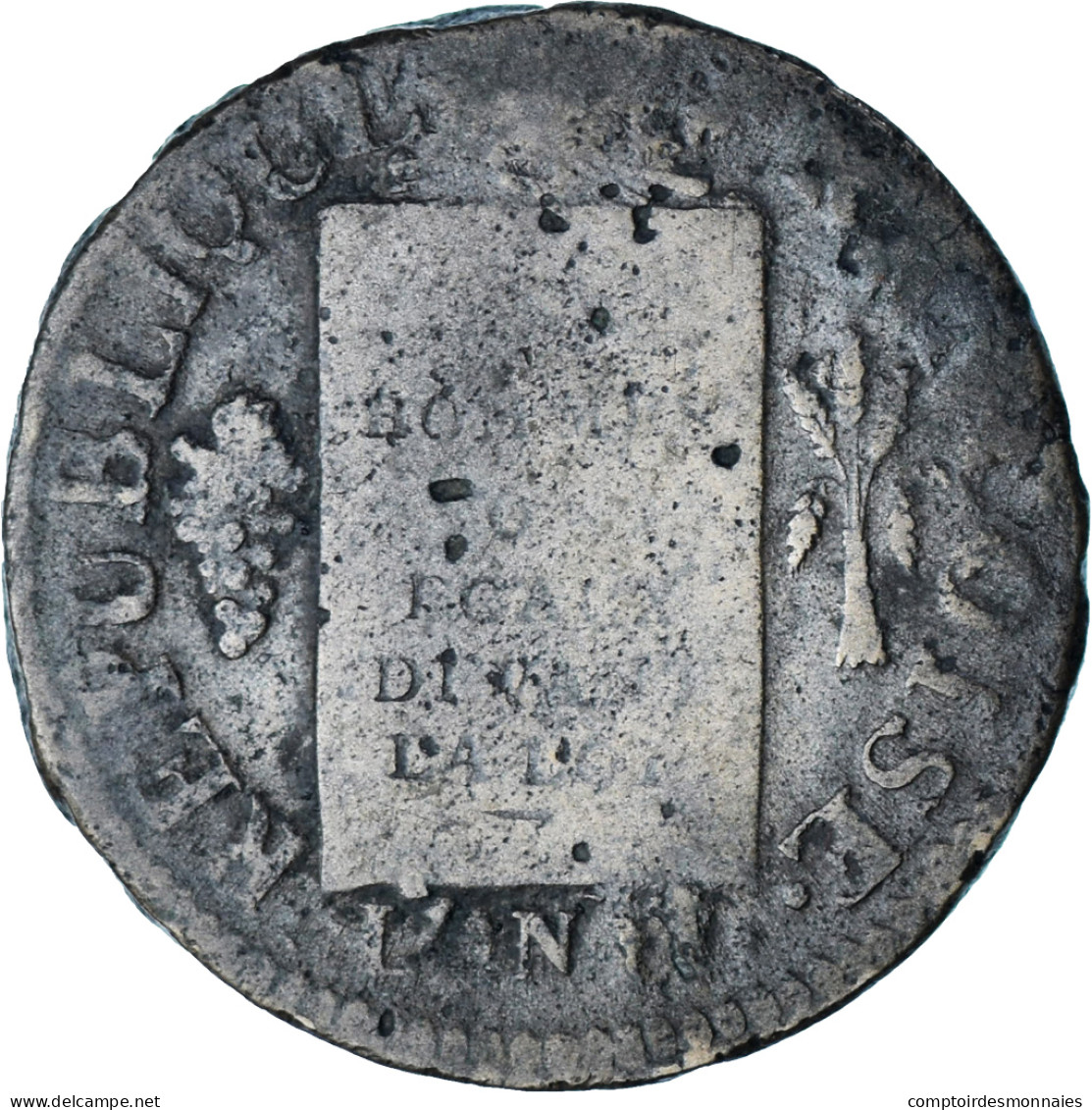 France, Sol Aux Balances, 1793 - AN II, Lille, Cuivre, B+, Gadoury:19 - Altri & Non Classificati