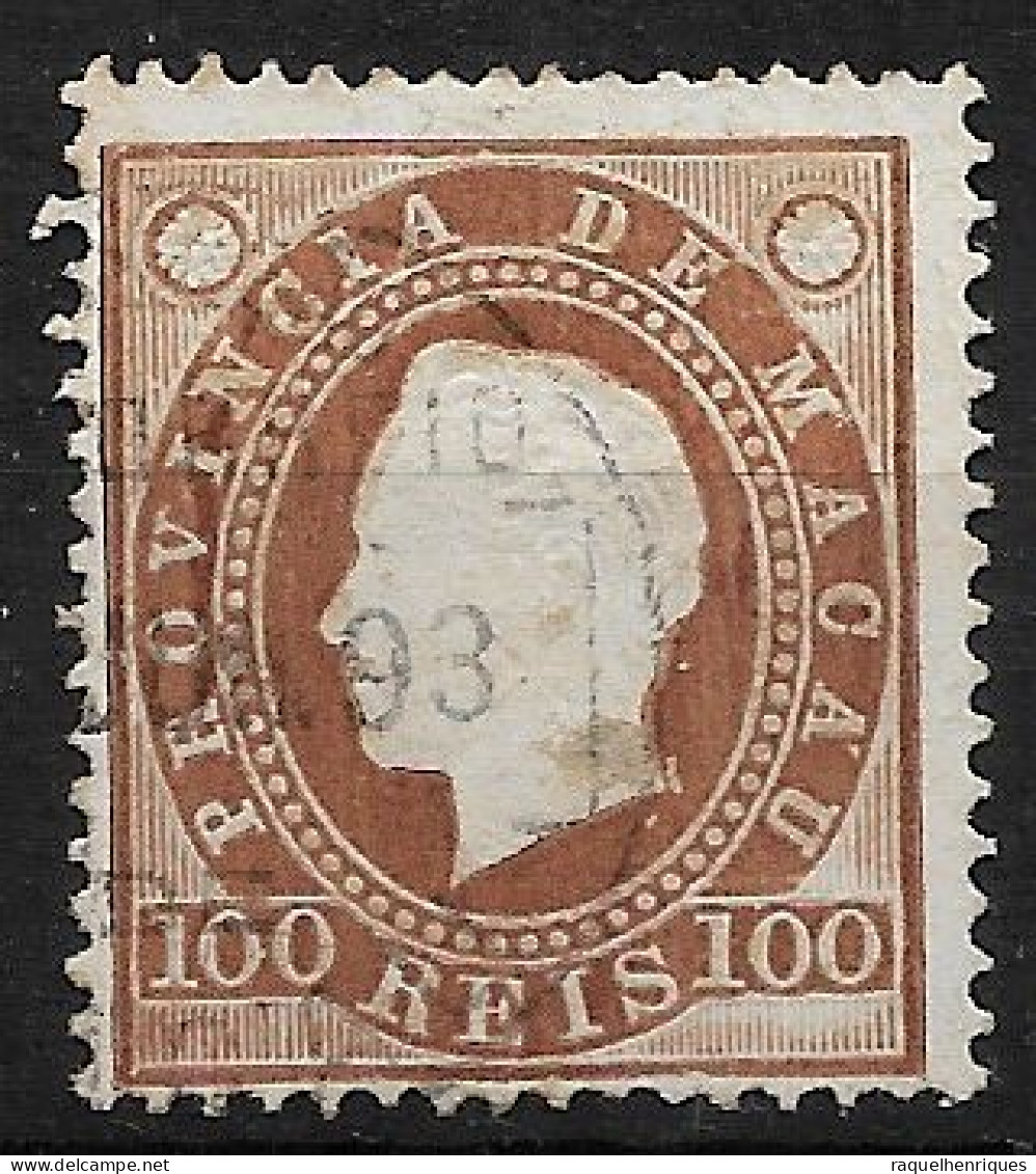 MACAU 1888 D. LUIS I 100R P:13.5 USED (NP#70-P12-L7) - Unused Stamps