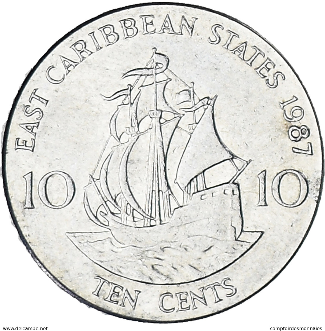 Etats Des Caraibes Orientales, 10 Cents, 1987 - Caribe Oriental (Estados Del)