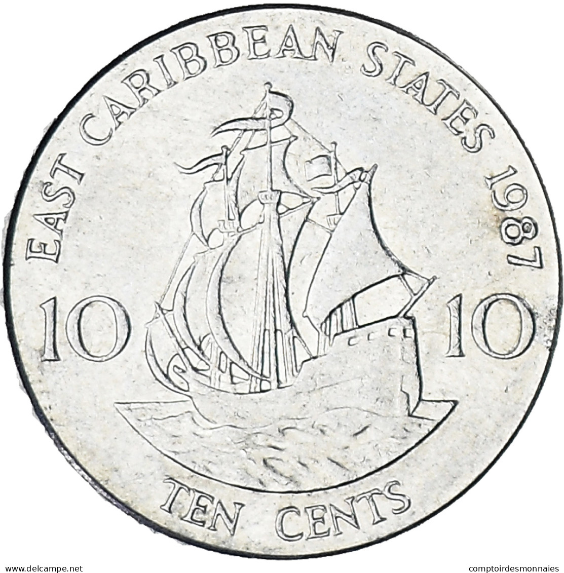 Etats Des Caraibes Orientales, 10 Cents, 1987 - Caraibi Orientali (Stati Dei)