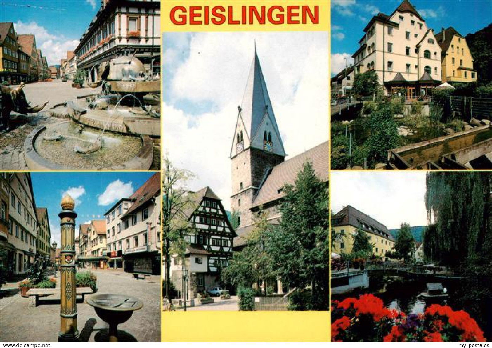 73877794 Geislingen  Steige Alter Zoll Glockenspiel Stadtkirche Forellenbrunnen  - Geislingen