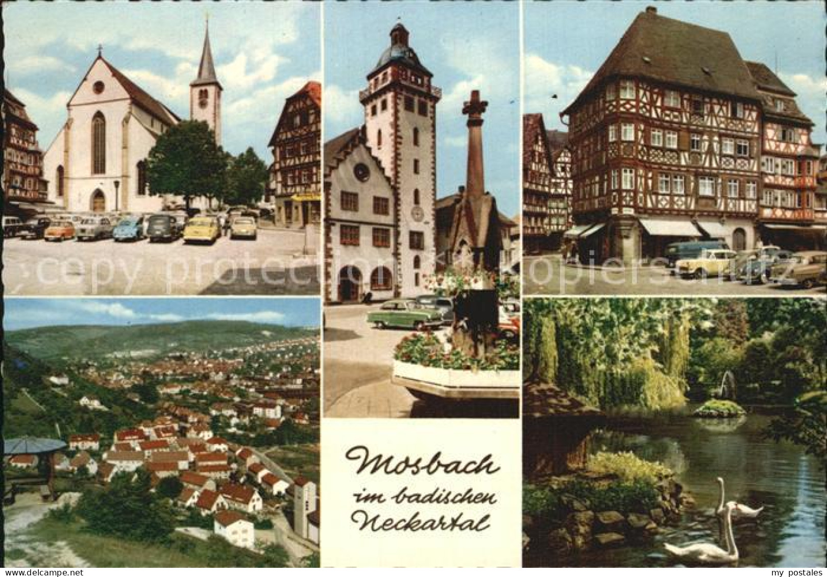 72437392 Mosbach Baden Neckartal Kirche Rathaus Fachwerkhaus Panorama Mosbach - Mosbach