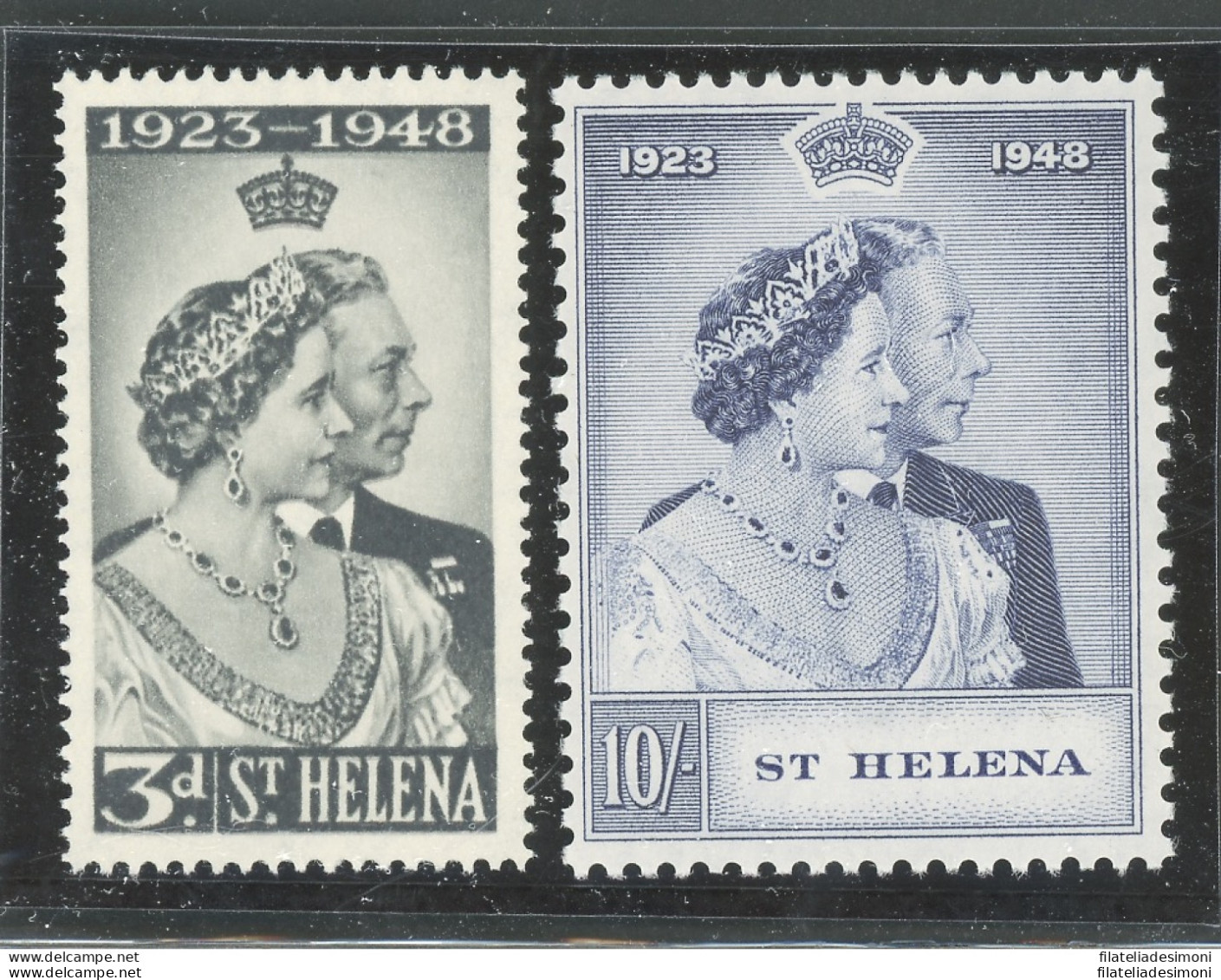 1948 St. Helena, Stanley Gibbons N. 143-44 - Royal Silver Wedding - MNH** - Autres & Non Classés