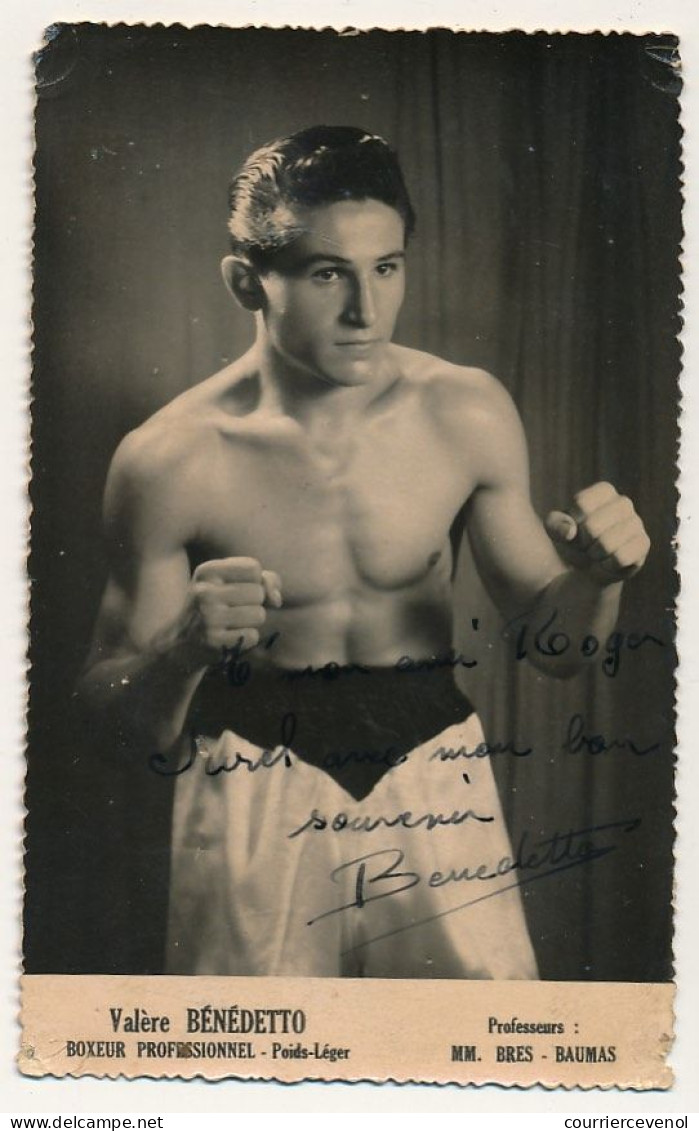 Photo Imprimée 9X14cm - Valère BENEDETTO, Boxeur Professionnel - Signature Autographe "A Mon Ami Roger..." - Sporten