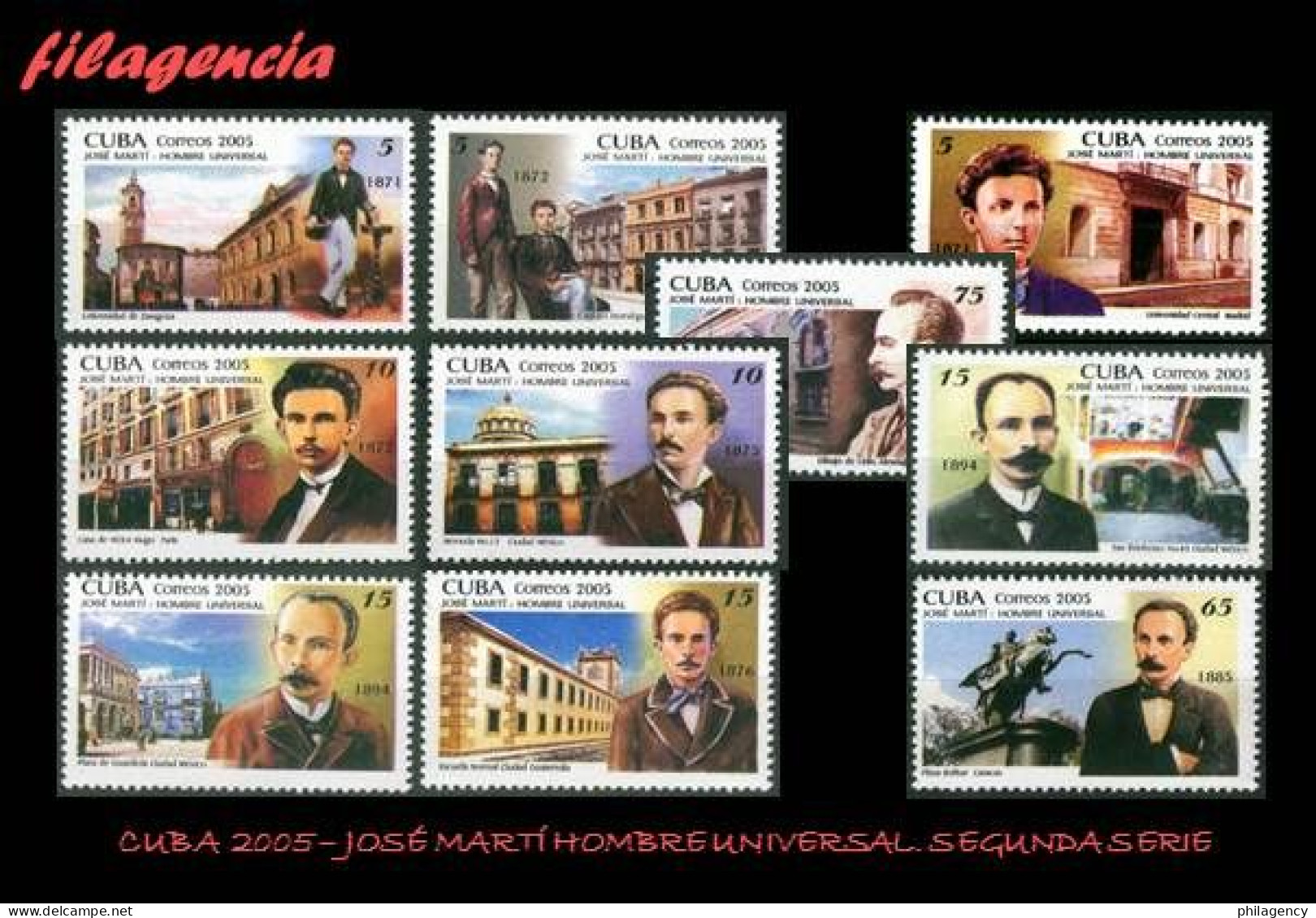 CUBA MINT. 2005-28 JOSÉ MARTÍ. HOMBRE UNIVERSAL. SEGUNDA SERIE - Nuevos