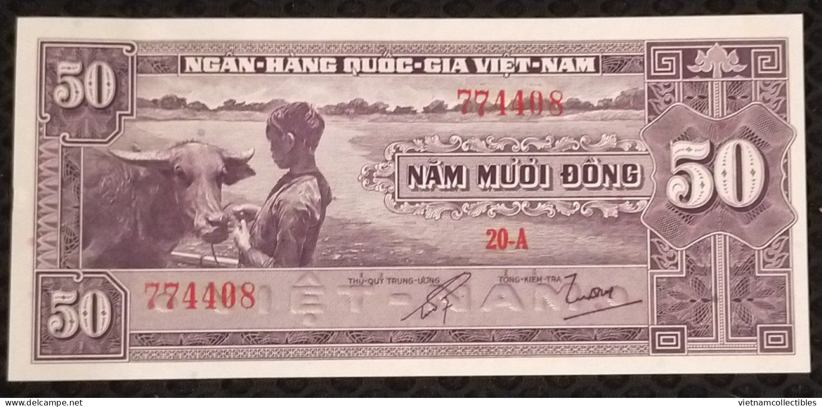 South Vietnam Viet Nam 50 Dong UNC Banknote Note 1956 - Pick # 07 / 02 Photos - Viêt-Nam