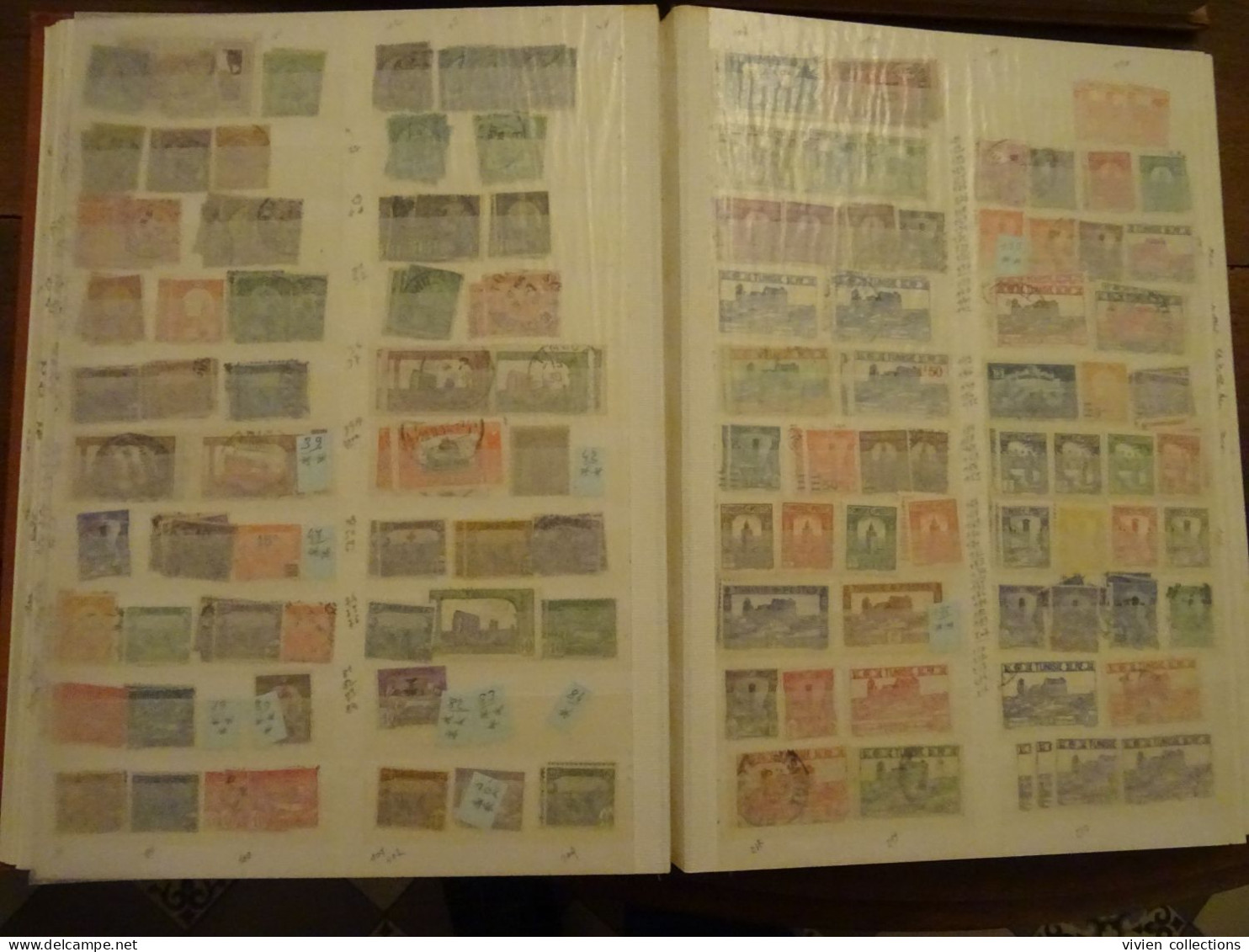 Collection colonies Algérie Maroc Tunisie complet (très rares manques) cote 10 000 € + classeurs doubles et indépendance