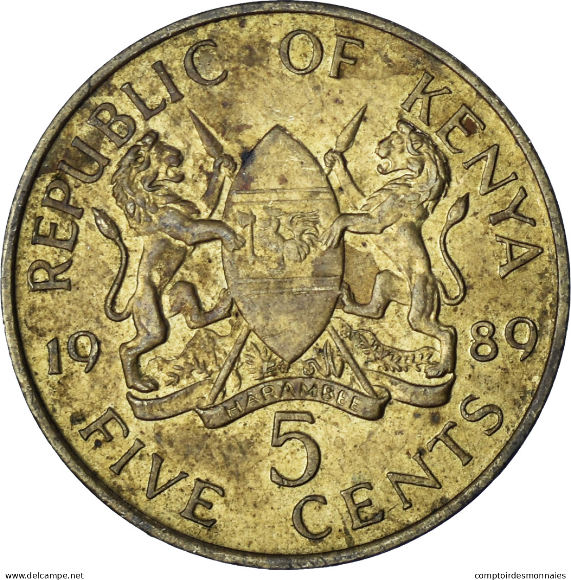 Kenya, 5 Cents, 1989 - Kenia
