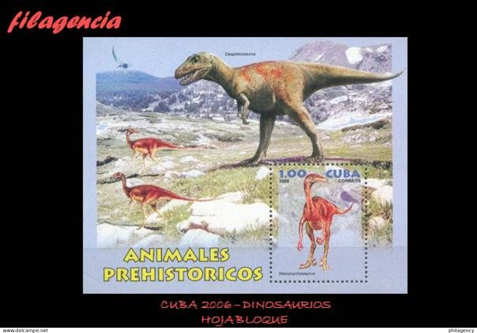 CUBA MINT. 2006-11 FAUNA PREHISTÓRICA. DINOSAURIOS. HOJA BLOQUE - Nuevos