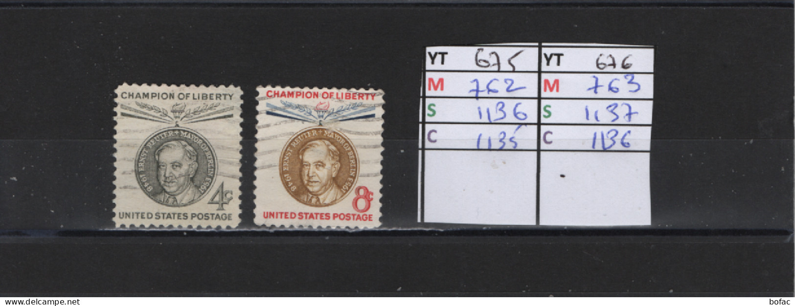 PRIX FIXE Obl  675 676 YT 762 763 MIC 1136 1137 SCO 1135 1136 GIB Ernest Reuter 1959   58A/08 - Used Stamps