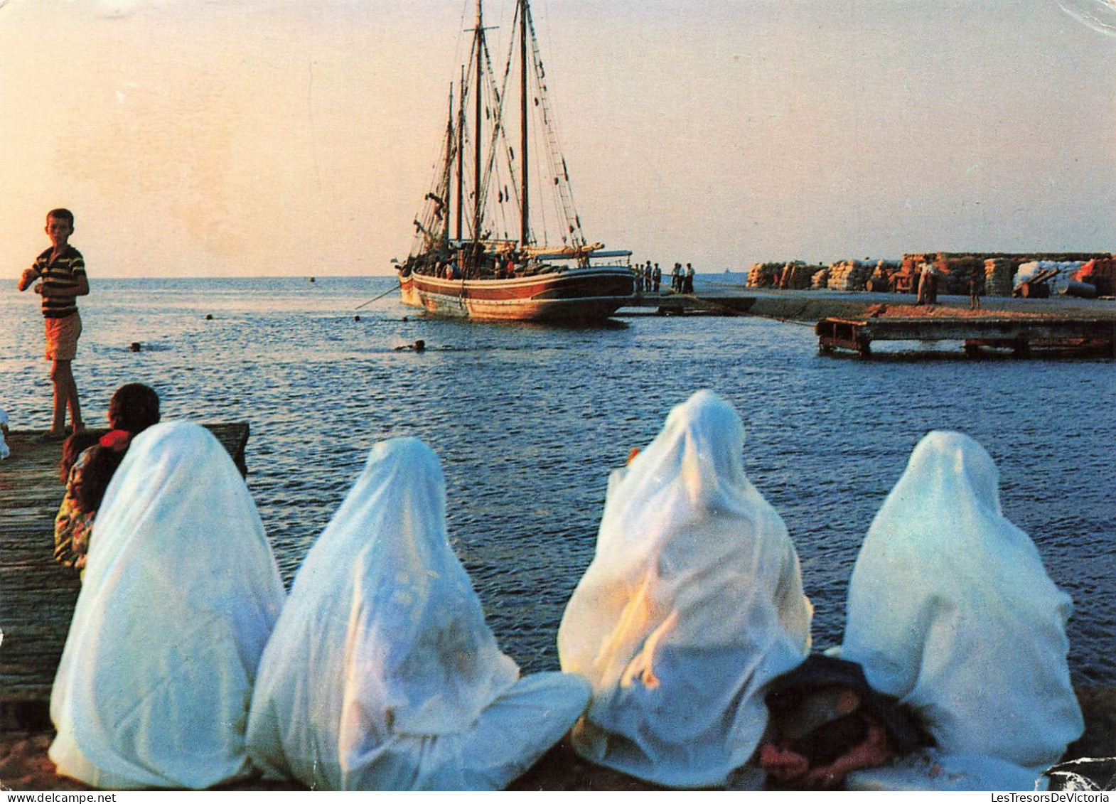 TUNISIE - Jerba - Vue Sur Le Port D'Houmt Souk  - Colorisé -  Carte Postale - Tunisia