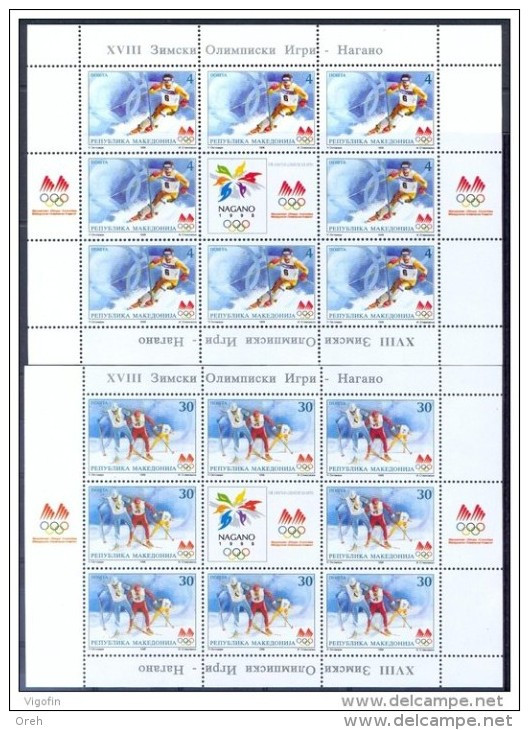 MACEDONIA 1998,OLYMPIC GAMES,WINTER,NAGANO,SHEET,MNH - Winter 1998: Nagano