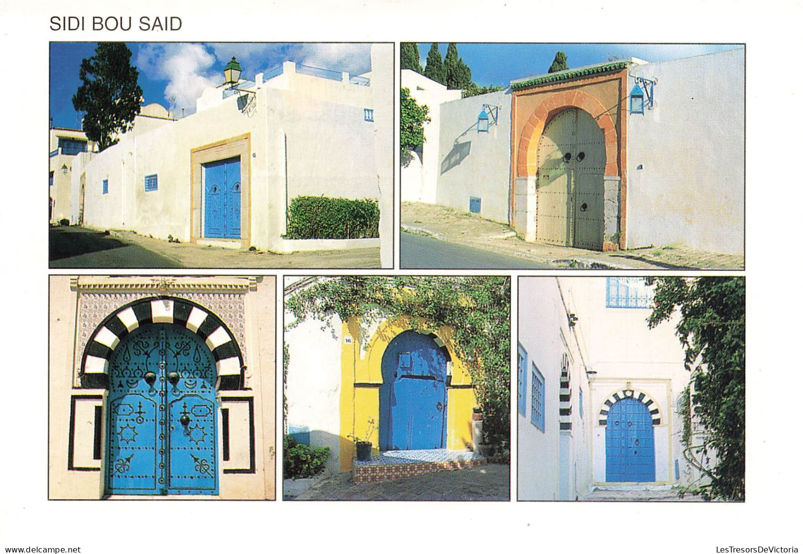 TUNISIE -  Sidi Bou Said - Vue Sur Les Portes Typiques - Colorisé -  Carte Postale - Tunesien