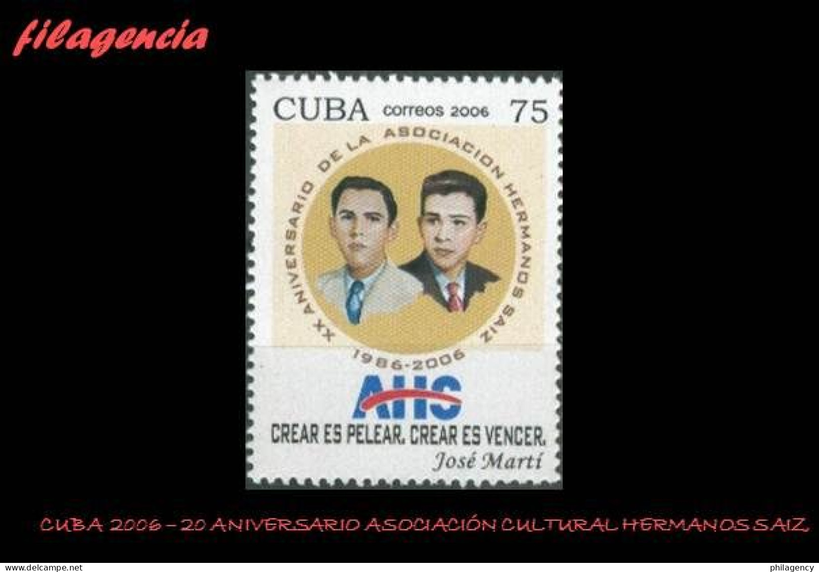 CUBA MINT. 2006-26 XX ANIVERSARIO DE LA SOCIEDAD CULTURAL HERMANOS SAIZ - Nuevos