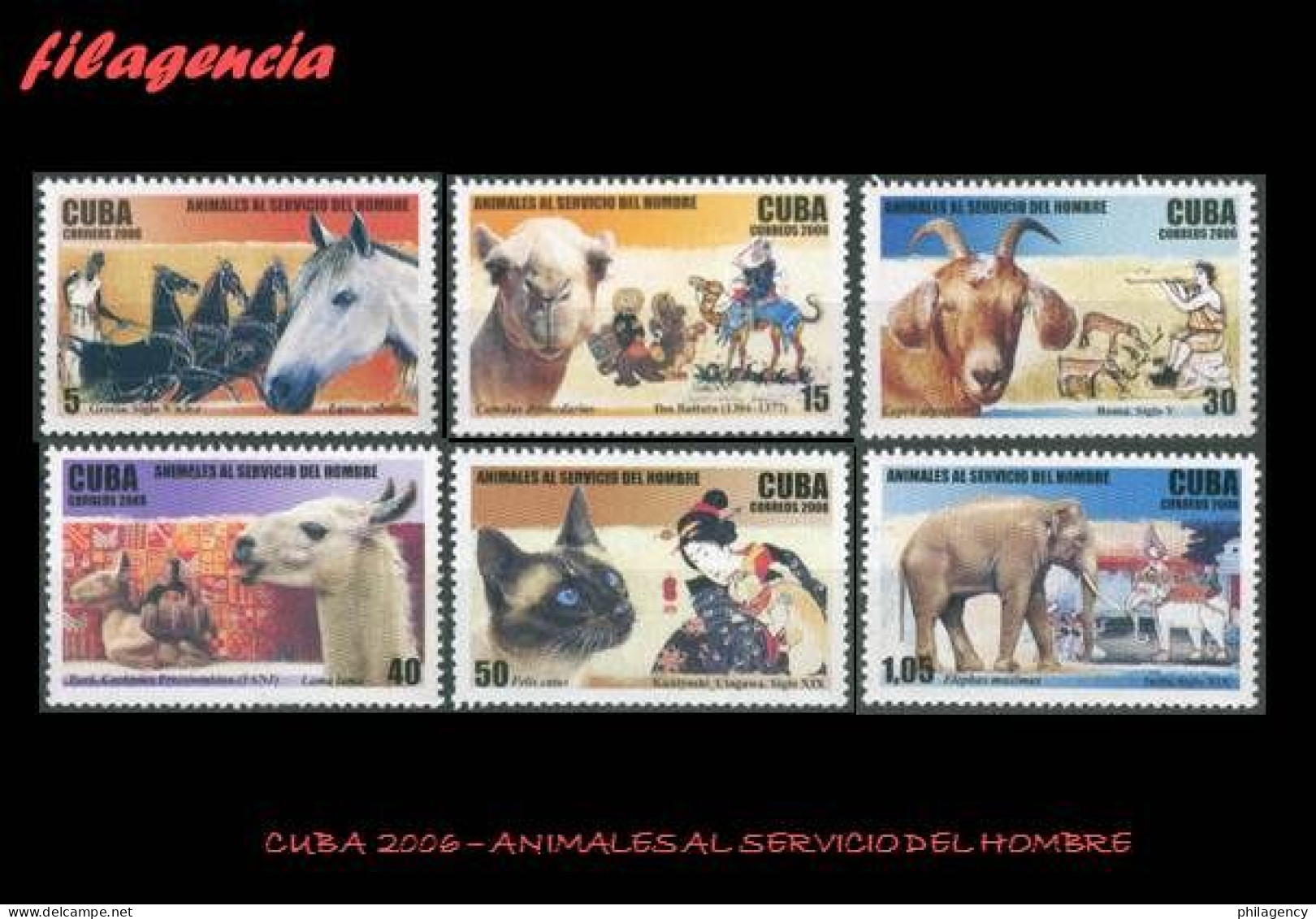 CUBA MINT. 2006-24 ANIMALES AL SERVICIO DEL HOMBRE - Nuevos