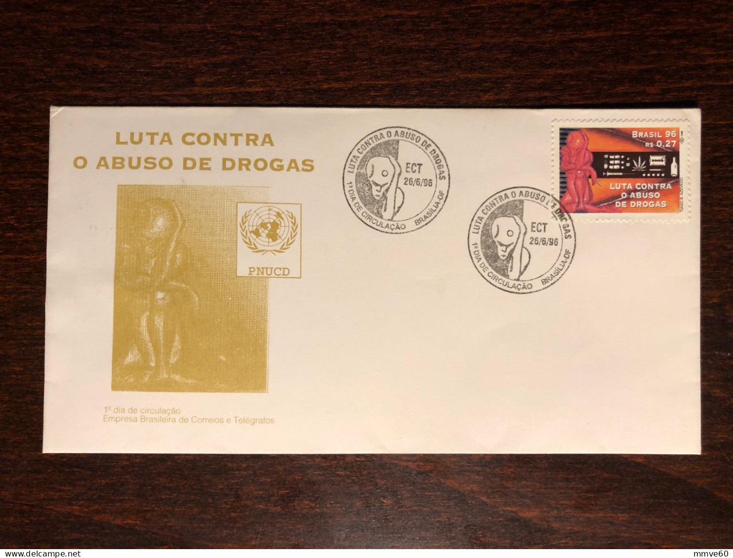 BRAZIL FDC COVER 1996 YEAR NARCOTICS DRUGS HEALTH MEDICINE STAMPS - Covers & Documents