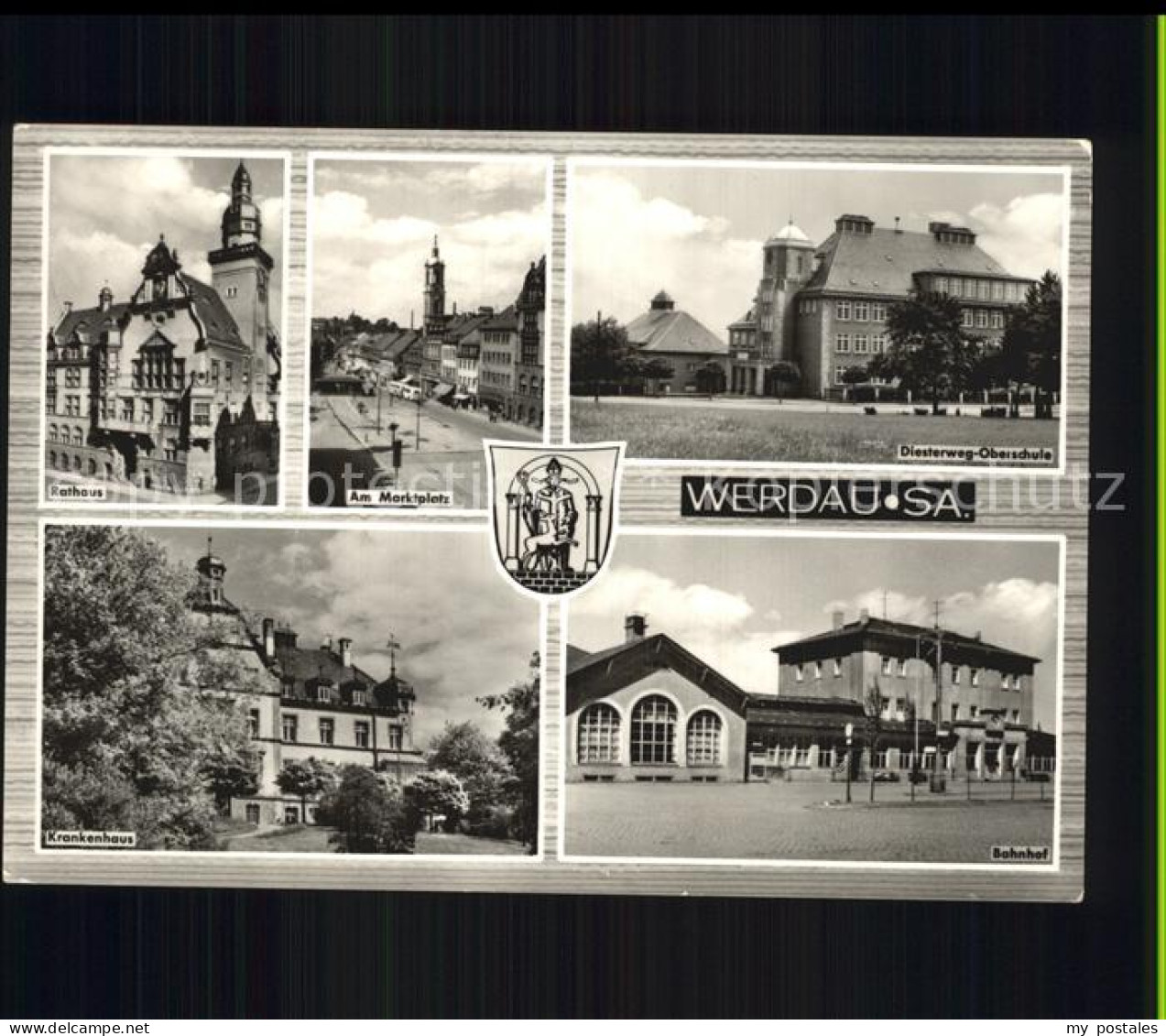 72430588 Werdau Sachsen Rathaus Marktplatz Diesterweg Oberschule Bahnhof Kranken - Werdau