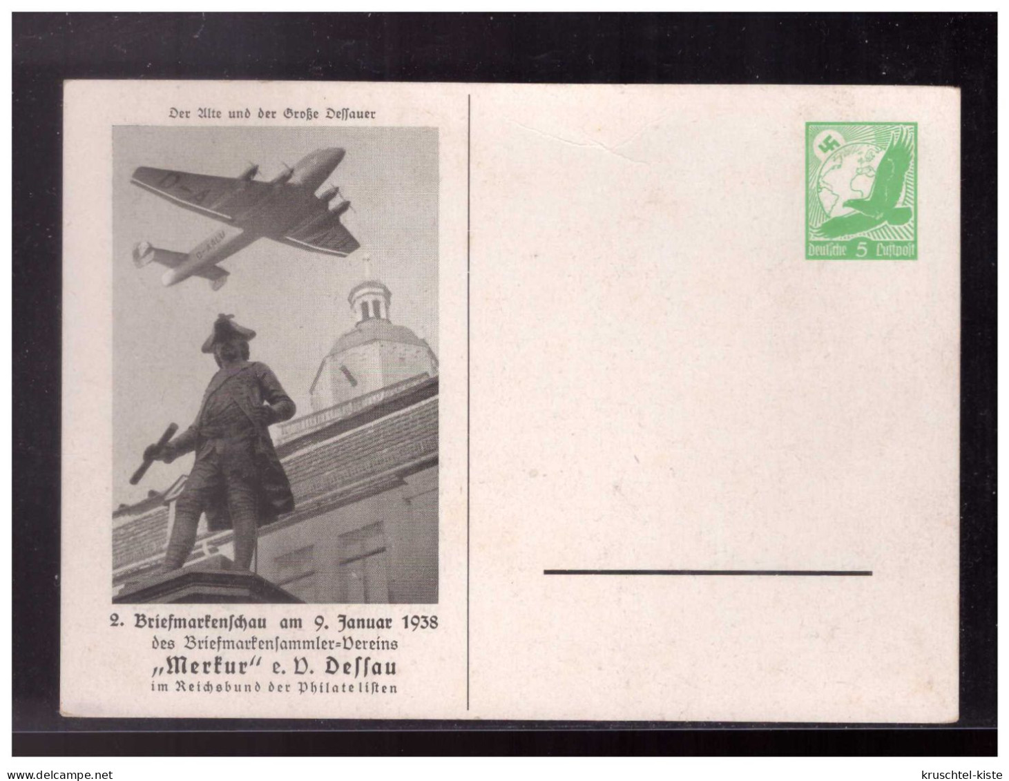 Dt.- Reich (023798) Privatganzsache Fech PP142/ C24, Dessau Briefmarkenschau Des Sammler Vereins Merkur, Ungebraucht - Entiers Postaux Privés