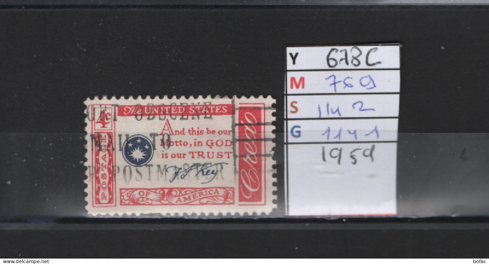 PRIX FIXE Obl  678C YT 769 MIC 1142 SCO 1141 GIB Crédo Américain 1960 1961   58A/08 - Used Stamps