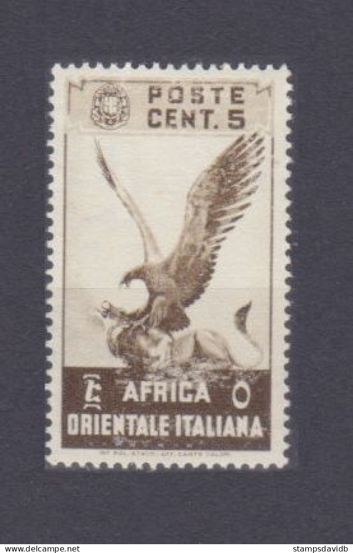 1938 Italian Eastern Africa 2 Birds Of Prey - Italian Eastern Africa