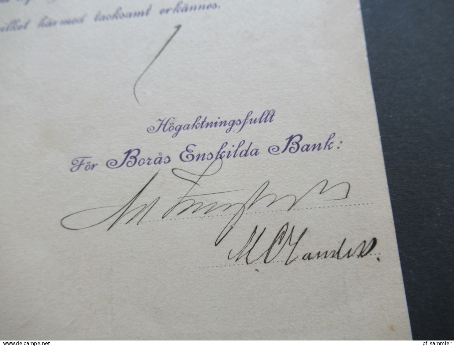 Schweden 1889 Ganzsache Bedrucke PK Boras Enskilda Bank - Enteros Postales