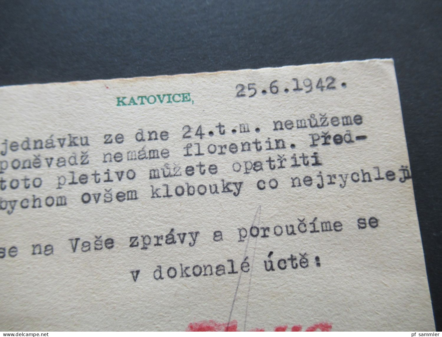 3. Reich Böhmen Und Mähren 1942 Firmen PK Otava Katovice U Strakonic Nach Praha XII. Gesendet - Cartas & Documentos