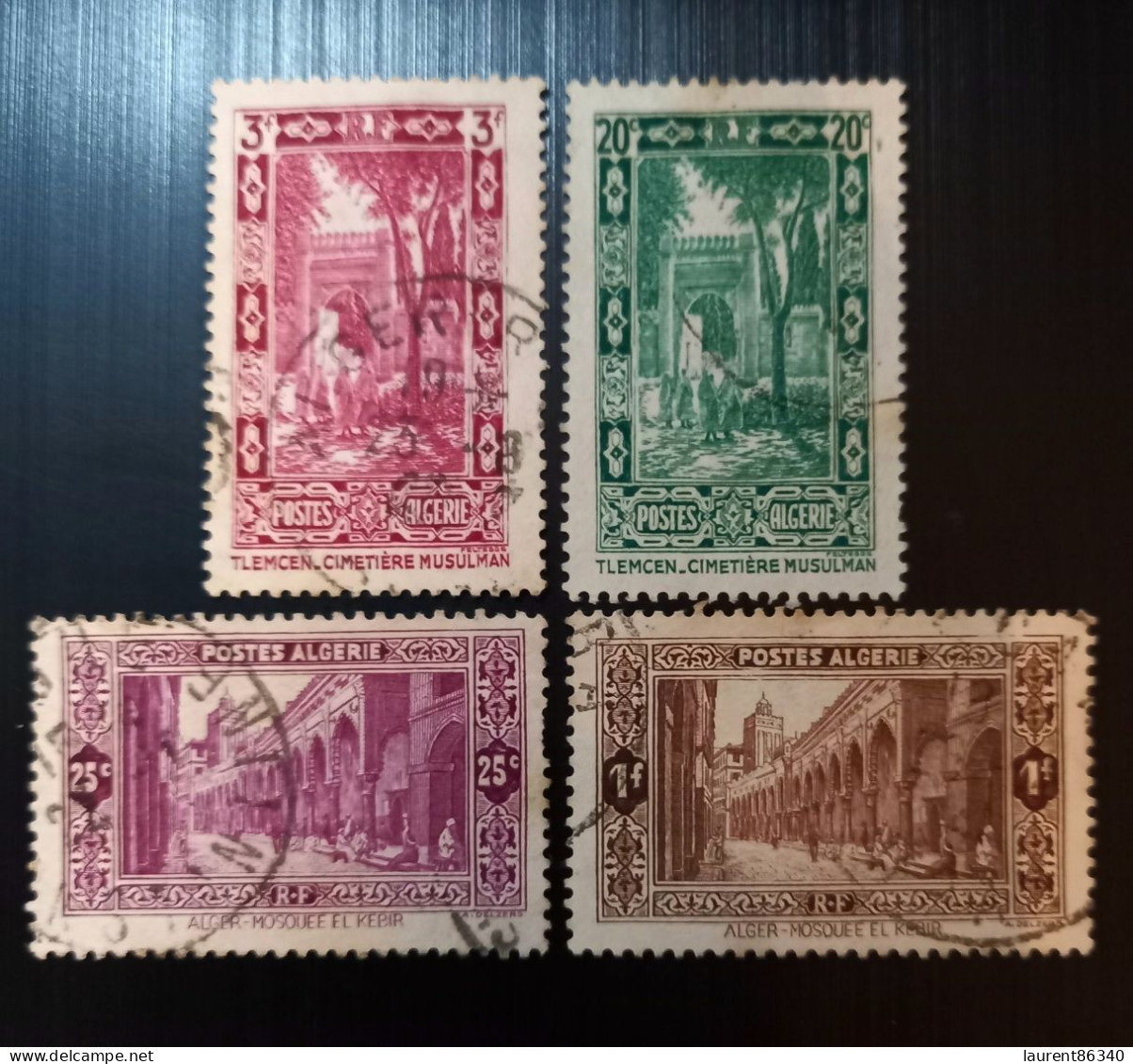 Algérie 1936 -1938 Tlemcen - Cimetière Musulman Gravure: Fe. Tesse & 1936 -1938 Alger - Mosquée El Kébir - Used Stamps