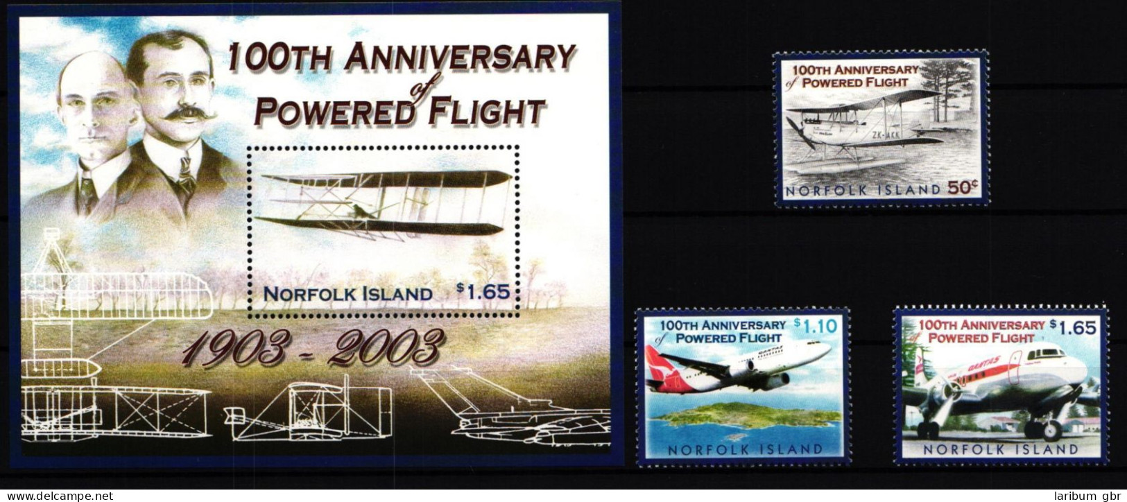 Norfolk Inseln 852-854 Und Block 43 Postfrisch Flugzeuge #GY313 - Norfolk Island