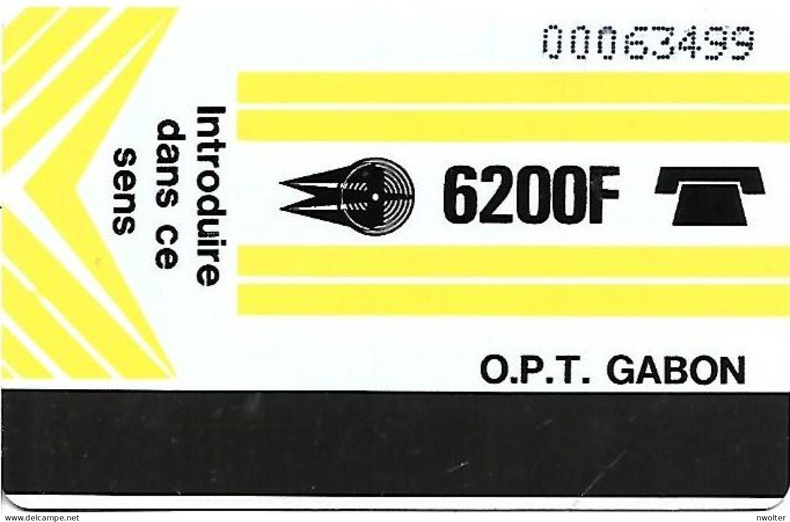 @+ Gabon - 6 200F Autelca - Verso SCORE - Ref : Gab-04 (normal Zero) - Gabon