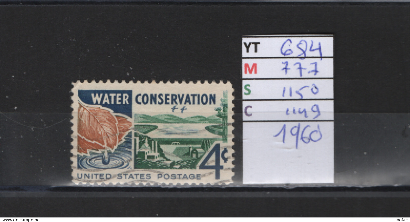 PRIX FIXE Obl  684 YT 777 MIC 1150 SCO 1149 GIB Préservation De L'eau Water Conservation1960  58A/08 - Used Stamps