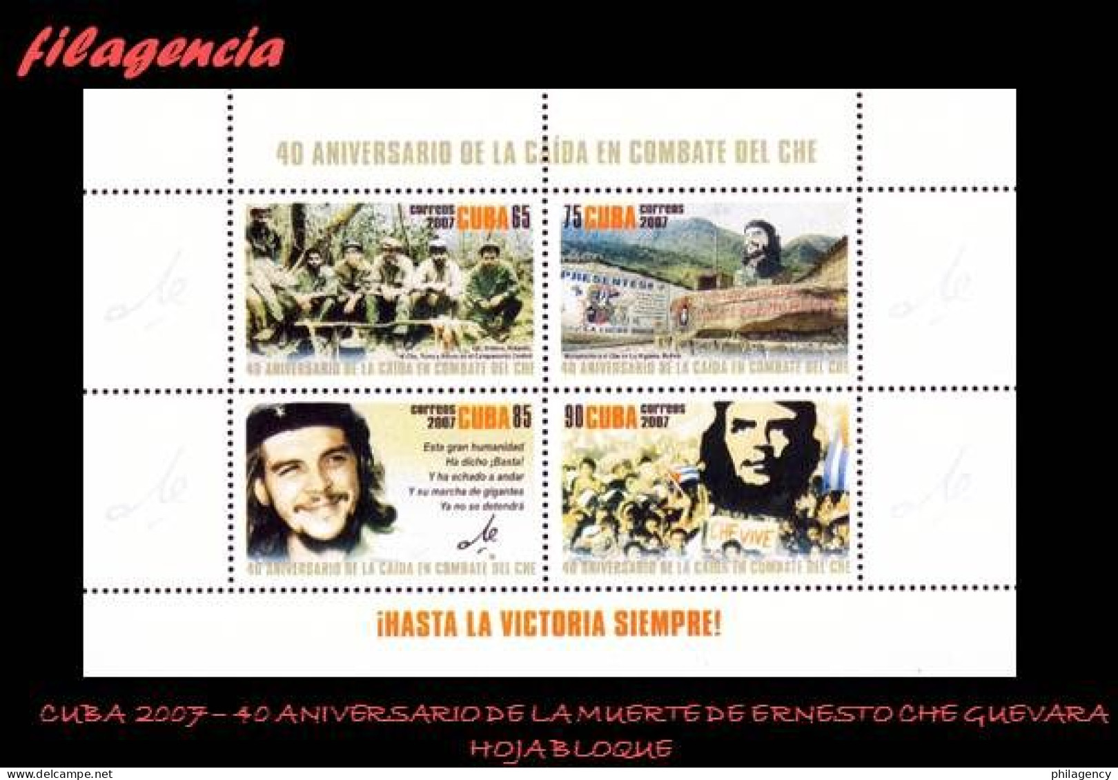 CUBA MINT. 2007-31 40 ANIVERSARIO DE LA MUERTE DE ERNESTO CHE GUEVARA. HOJA BLOQUE - Nuevos