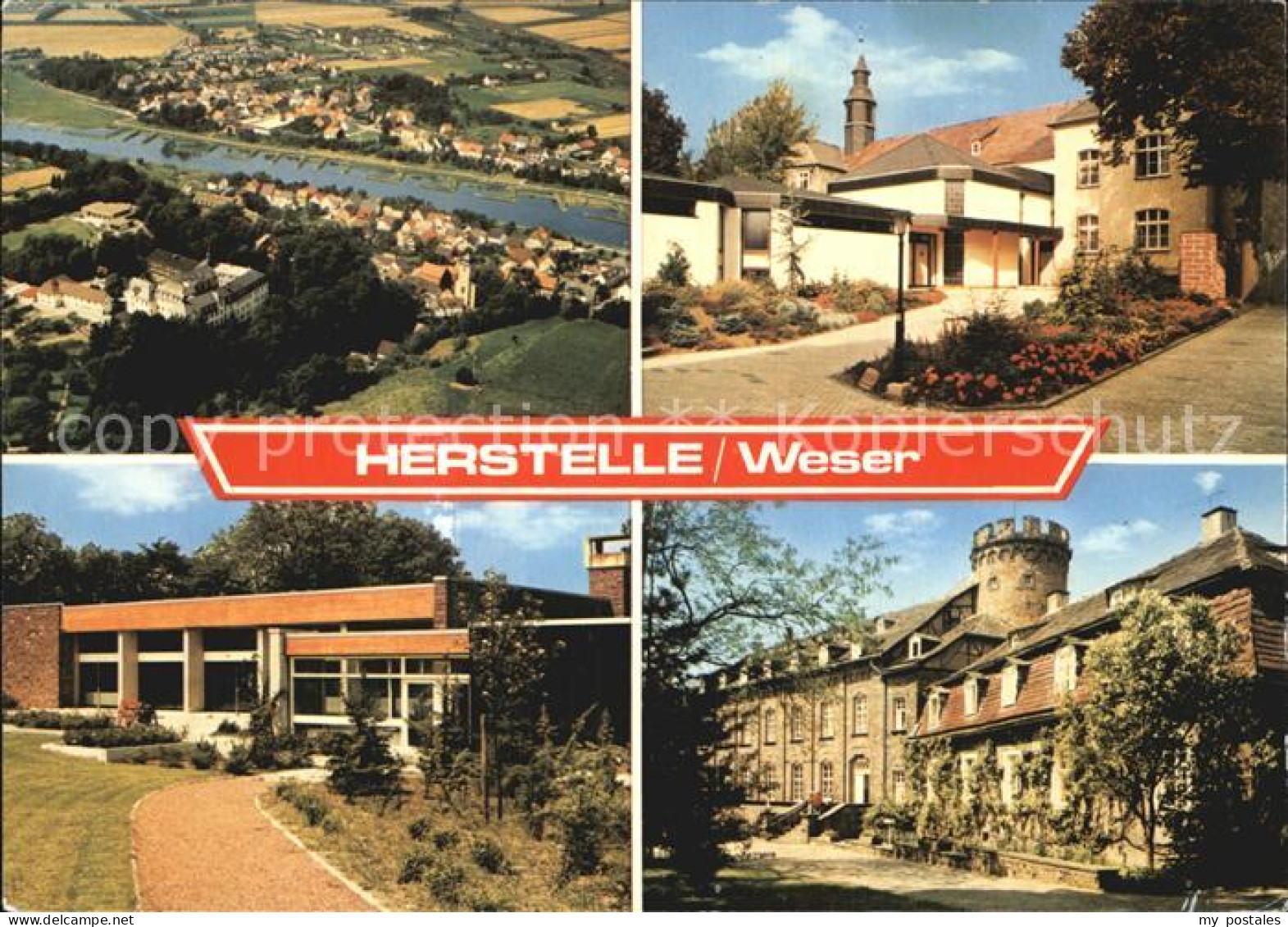 72423657 Herstelle Weser Panorama Abtei Vom Hl Kreuz Mit Burg Herstelle - Beverungen