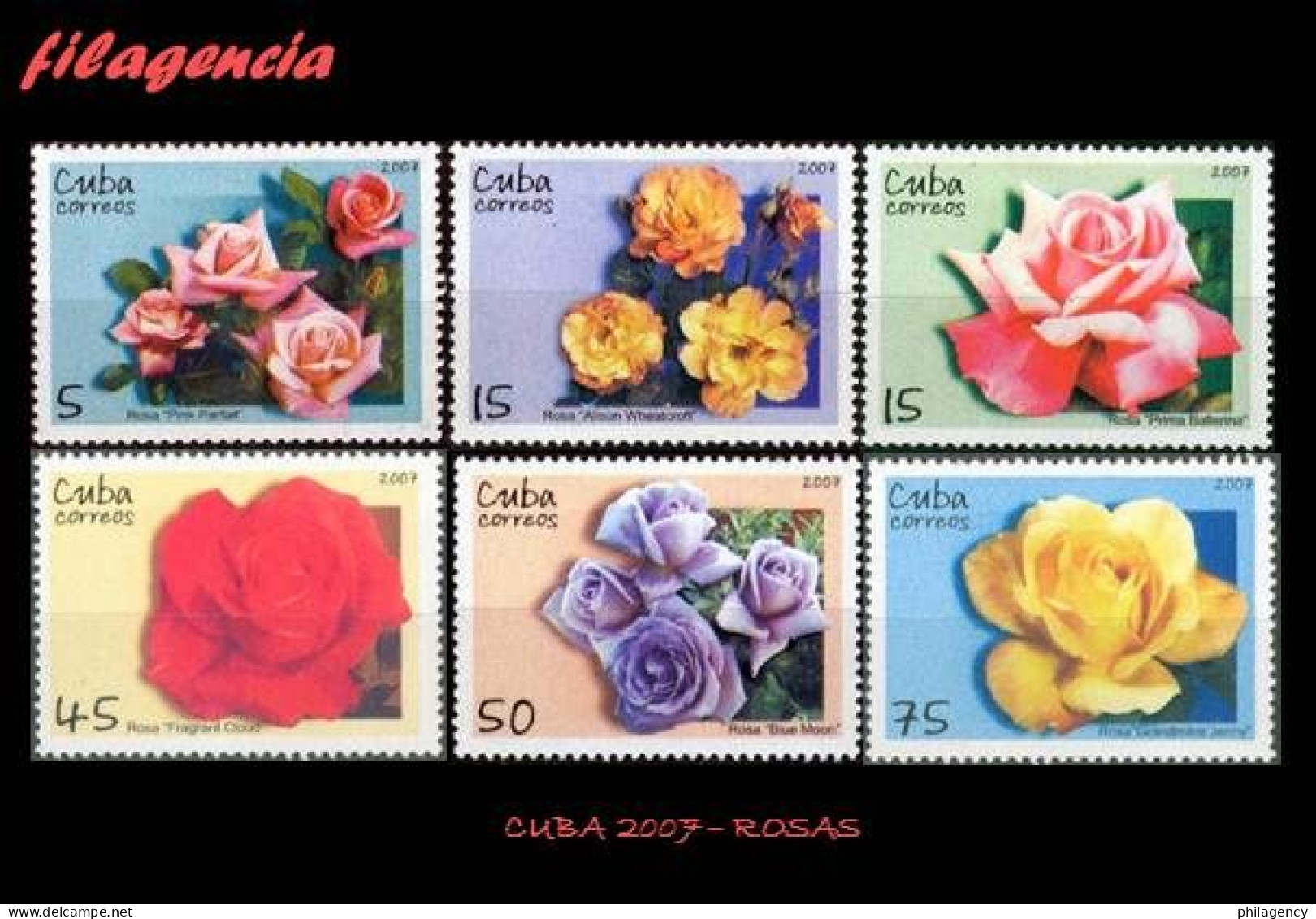 CUBA MINT. 2007-34 FLORA. ROSAS - Nuevos