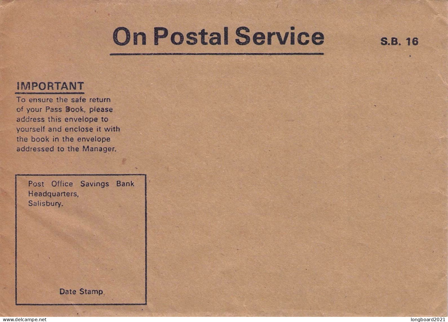 RHODESIA - ON POSTAL SERVICE - NOT USED COVER. / 5223 - Rodesia (1964-1980)