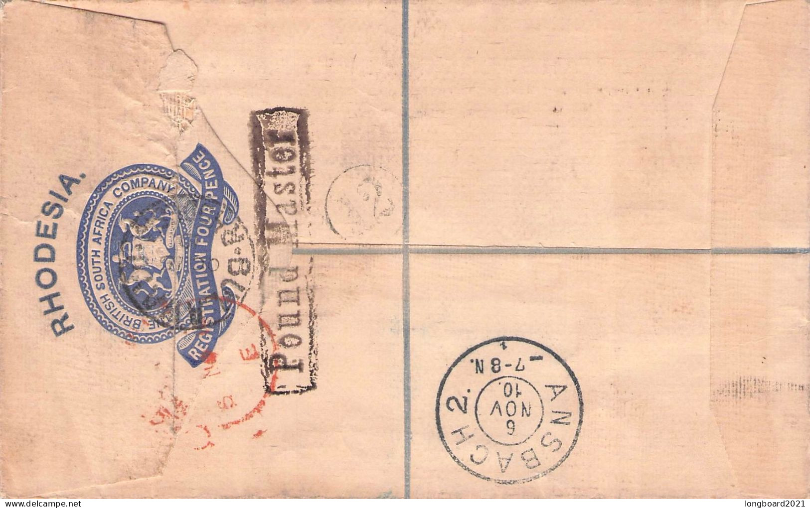 BRIT. SOUTHAFRICA COMPANY - REGISTERED MAIL 1910 BULAYWAYO - GERMANY. / 5225 - Autres & Non Classés