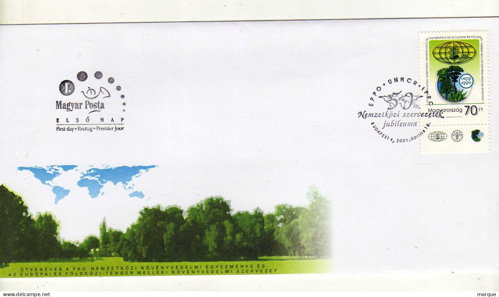 Enveloppe 1er Jour HONGRIE MAGYARORSZAG Oblitération BUDAPEST 4 18/04/2001 - FDC