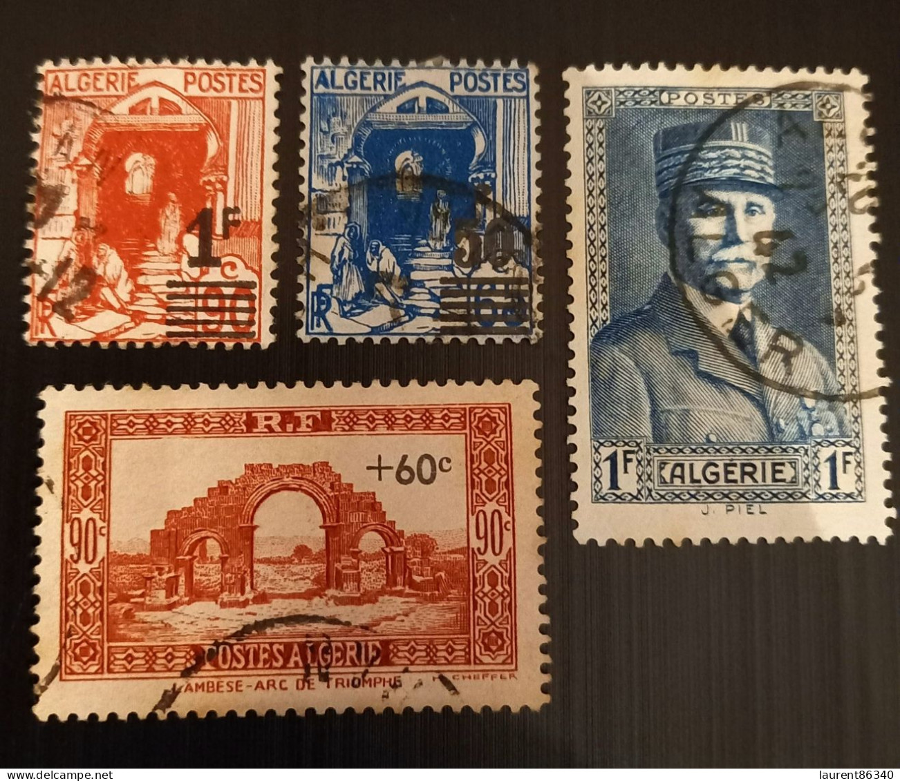 Algérie 1939, 1941 -1942 Timbres De 1938 Avec Surcharge & 1941 Maréchal Philippe Pétain (1856-1951) - Usati