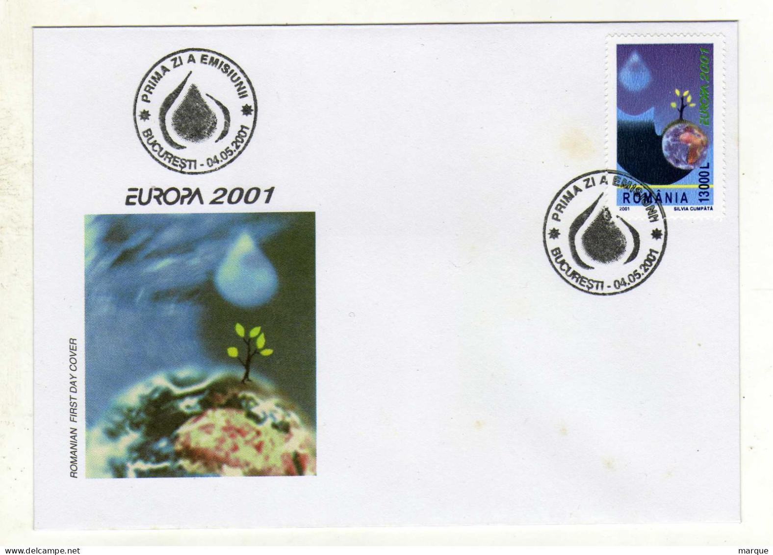 Enveloppe 1er Jour ROUMANIE ROMANIA Oblitération BUCURESTI 04/05/2001 - FDC