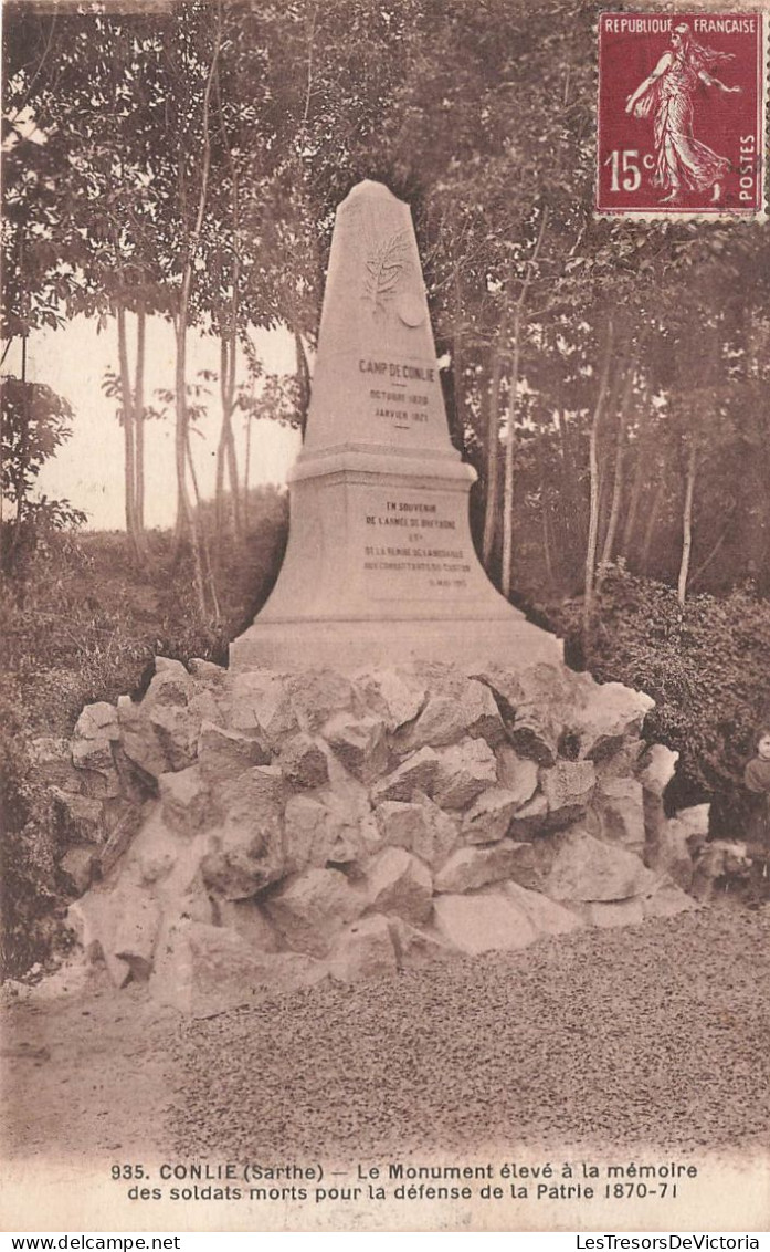 FRANCE - Conlie - Le Monument élevé à La Mémoire Des Soldats Morts Pour La Défense De La Patrie -Carte Postale Ancienne - Conlie