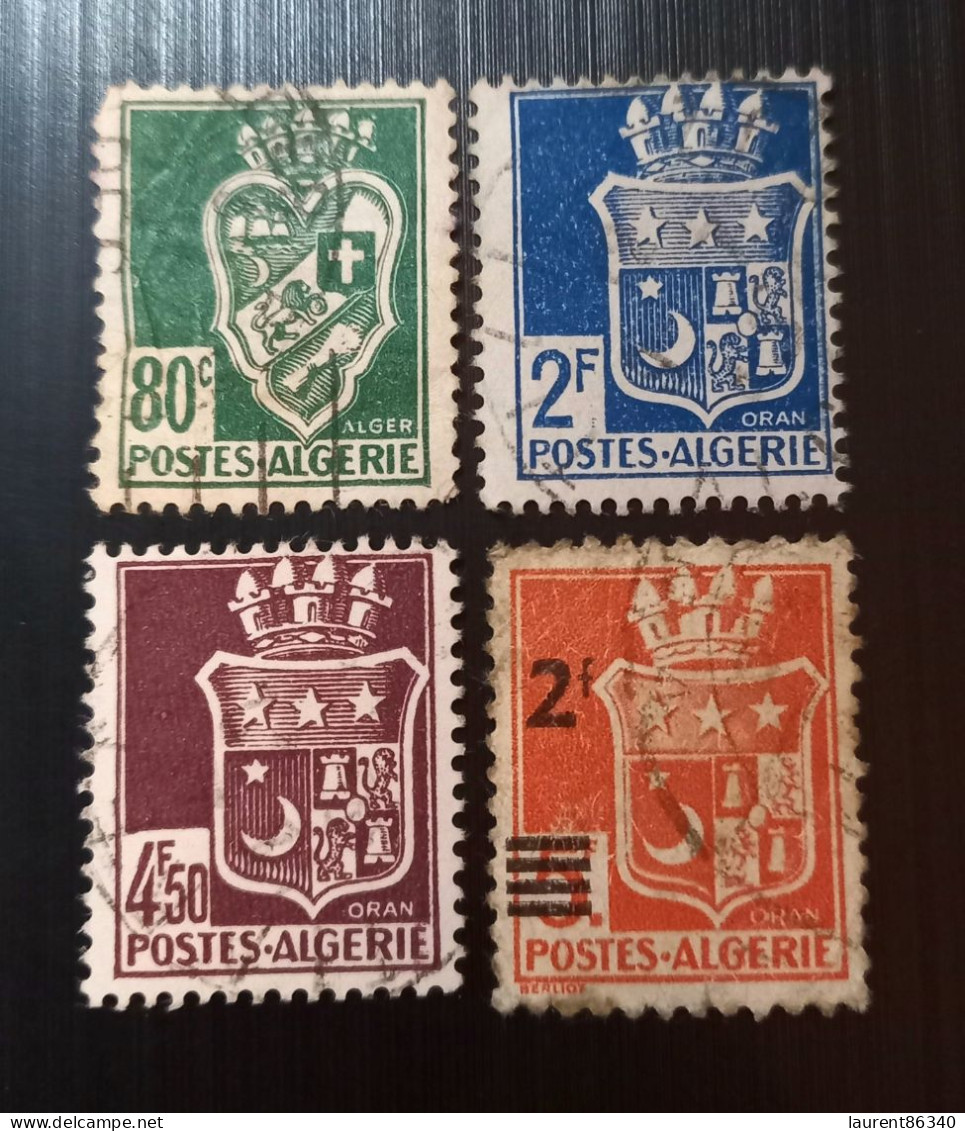Algérie 1942 -1945 Armoiries – Alger & 1942 -1945 Armoiries – Oran & 1943 Armoiries - Oran Avec Surcharge "2f" - Used Stamps