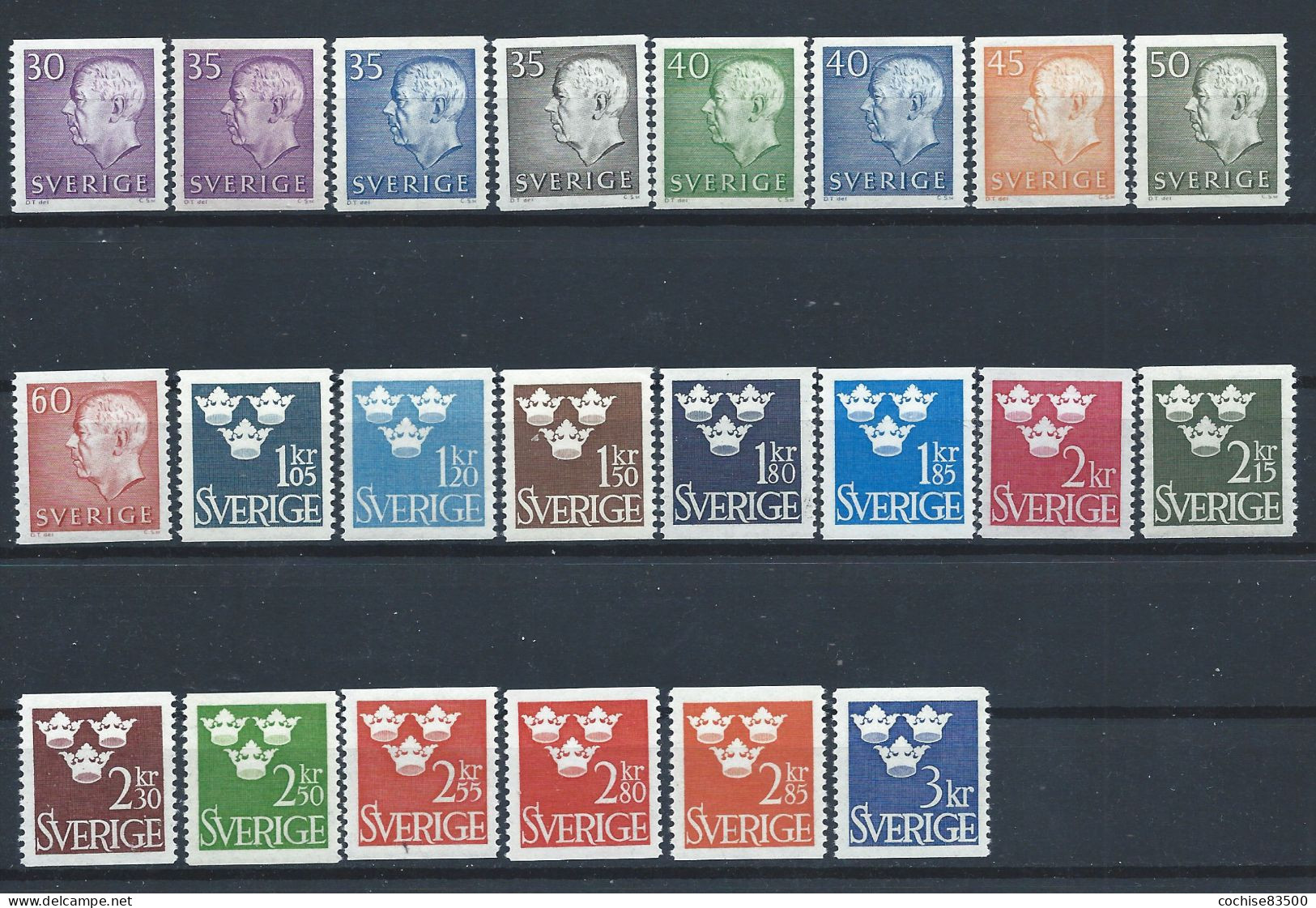 Suède N°465/80** (MNH) 1961/68 - Roi Gustave VI Adolphe Et Couronne - Nuevos