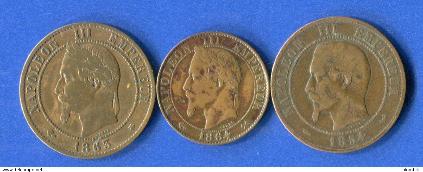 Napoleon 3     Pieces 3  10  Cents 1863 A +10  Cents  1854 W + 5  Cents  1864 K - Andere & Zonder Classificatie