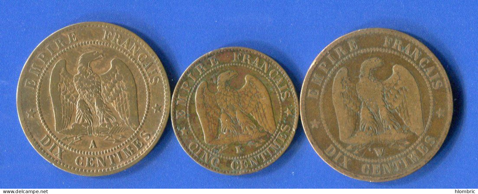 Napoleon 3     Pieces 3  10  Cents 1863 A +10  Cents  1854 W + 5  Cents  1864 K - Otros & Sin Clasificación