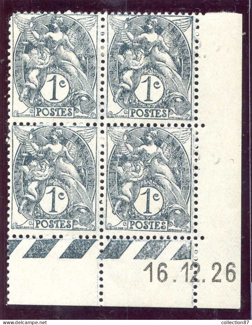 Réf 83 > FRANCE  TYPE BLANC < N° 107 * * & * Coin Daté 16-12-1926 < Neuf Luxe (2Timbres Bas) + Neuf Ch. (2Timbres Haut) - 1900-29 Blanc