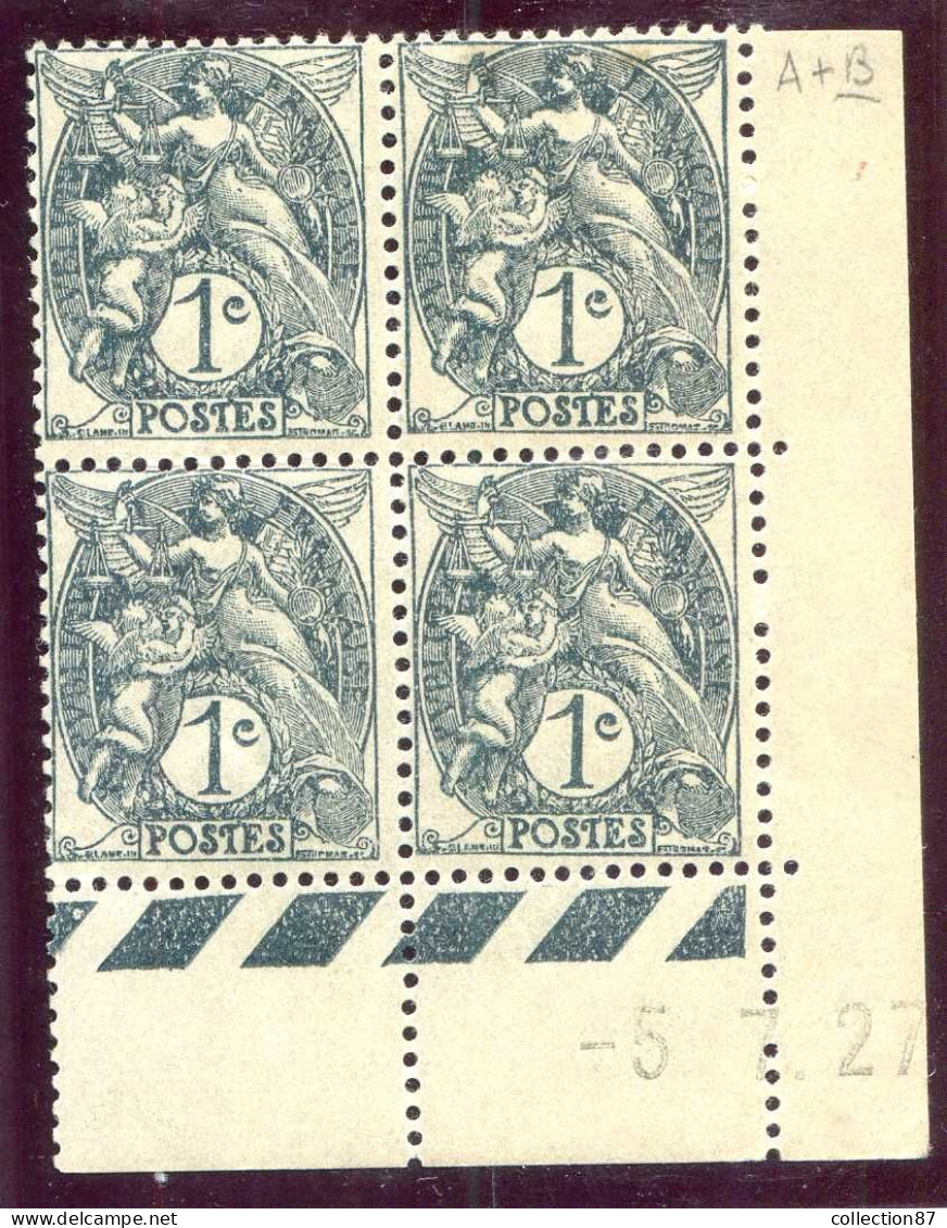 Réf 83 > FRANCE  TYPE BLANC < N° 107 * * & * Type 1A Et 1B En Haut Se Tenant CD 5-7-1927 < 2 Luxe (Bas) + 2 Ch. (Haut) - 1900-29 Blanc