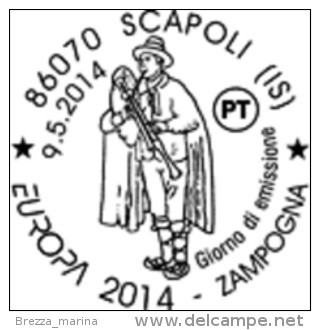 Nuovo - MNH - ITALIA - 2014 - Europa - Strumenti Musicali - Zampogna - Bagpipe - 0,70 - Cod. A Barre 1590 - Code-barres