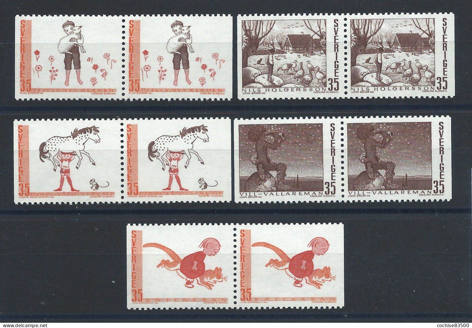 Suède N°636/40** (MNH) 1968 - Noël, Contes Suédois - Neufs