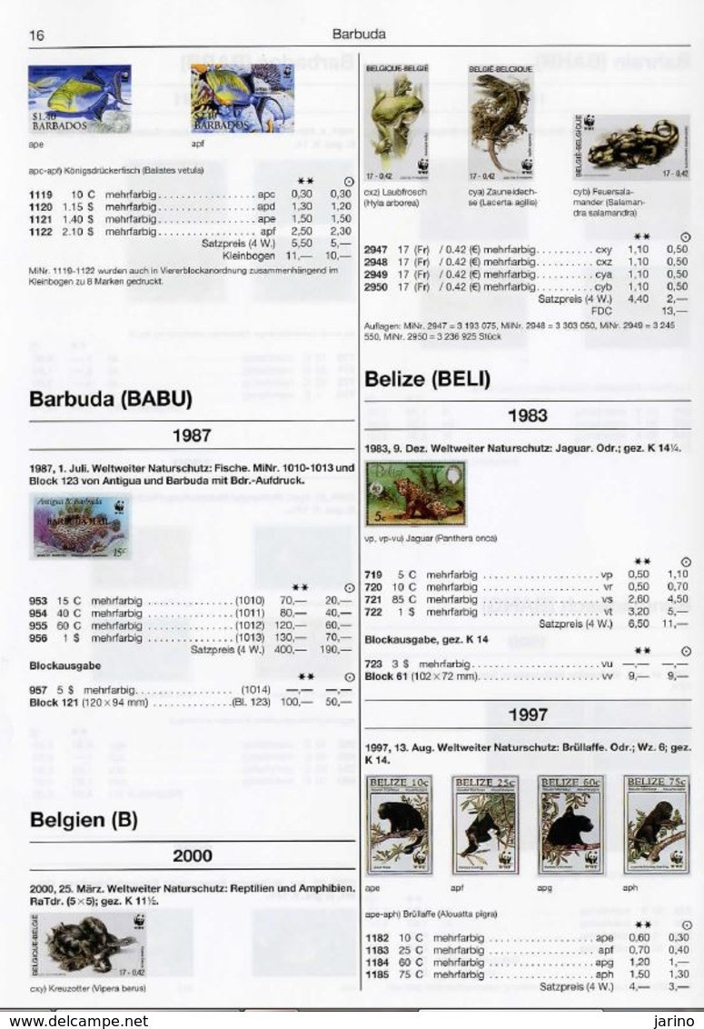 Michel Fauna Katalog WWF 2016, In Farbe Seiten 144, Briefmarken Aus Aller Welt - 200 Ländern - Lots & Serien